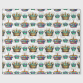 Dekoratives Royal Crown Pattern Geschenkpapier (Flach)