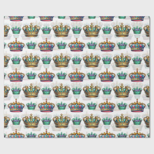 Dekoratives Royal Crown Pattern Geschenkpapier (Flach)
