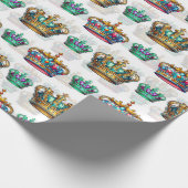 Dekoratives Royal Crown Pattern Geschenkpapier (Ecke)