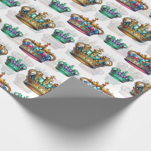 Dekoratives Royal Crown Pattern Geschenkpapier (Ecke)