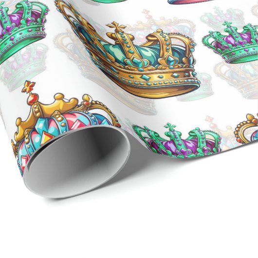 Dekoratives Royal Crown Pattern Geschenkpapier (Rolleneckpunkt)