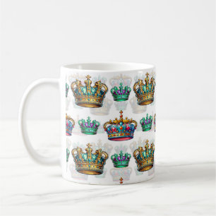 Dekoratives Royal Crown Pattern Kaffeetasse