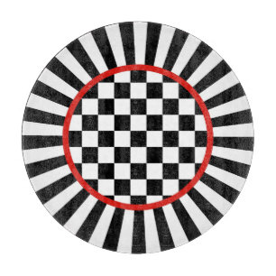 Dekoratives rundes Glas-Schneidbrett mit Jester-Ka Schneidebrett