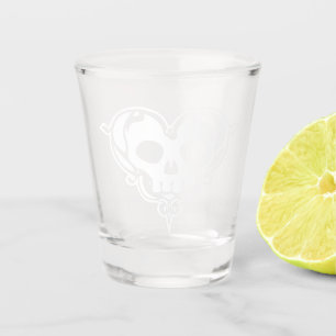 Dekoratives Schädelherz Schnapsglas