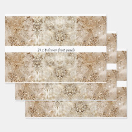 Dekoratives Schubladenpaneel-Motiv Beige Design Geschenkpapier Set