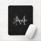 Dekoratives Schwarz-Grau und Weiß-Monogramm Mousepad (Mit Mouse)