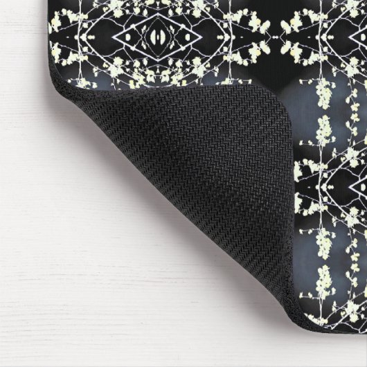 Dekoratives Schwarz-Weiß-Muster Mousepad (Ecke)