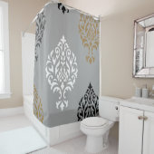 Dekoratives Schwarz-weißes Grau-Gold der Duschvorhang (Beispiel)