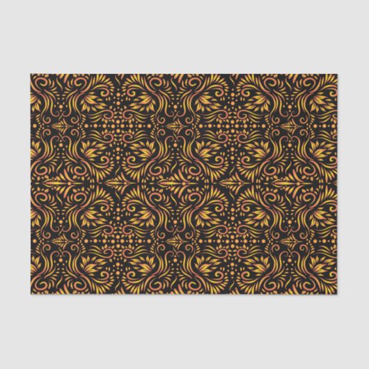 Dekoratives Schwarzes und Gold Seidenpapier (Vorderseite)