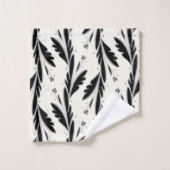 Dekoratives Schwarzes Weinmuster Badhandtuch Set (Waschlappen)