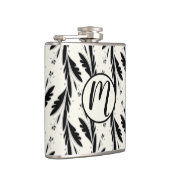 Dekoratives Schwarzes Weinmuster Flachmann (Rechts)