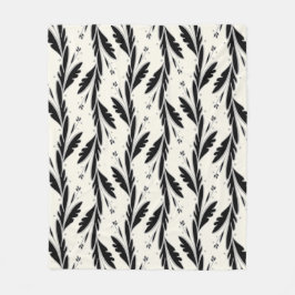 Dekoratives Schwarzes Weinmuster Fleecedecke