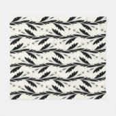 Dekoratives Schwarzes Weinmuster Fleecedecke (Vorderseite (Horizontal))