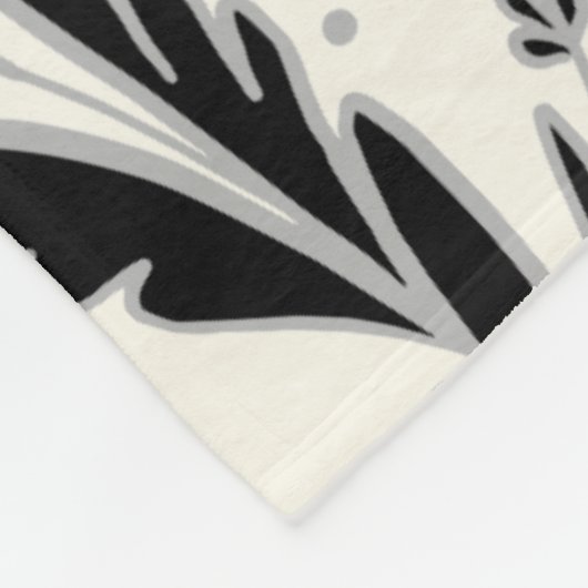 Dekoratives Schwarzes Weinmuster Fleecedecke (Ecke)