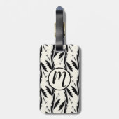 Dekoratives Schwarzes Weinmuster Gepäckanhänger (Rückseite vertikal)