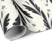 Dekoratives Schwarzes Weinmuster Geschenkpapier (Rolleneckpunkt)