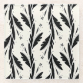 Dekoratives Schwarzes Weinmuster Glasuntersetzer (Vorderseite)