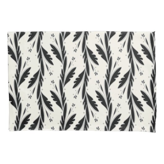 Dekoratives Schwarzes Weinmuster Kissenbezug (Vorderseite)