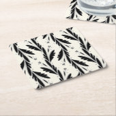 Dekoratives Schwarzes Weinmuster Rechteckiger Pappuntersetzer (angewinkelt)