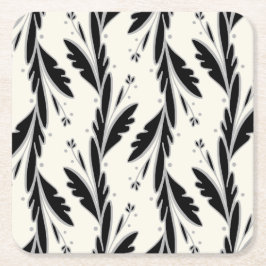 Dekoratives Schwarzes Weinmuster Rechteckiger Pappuntersetzer