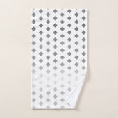 Dekoratives Silbergrau-weißes Diamantmuster Badhandtuch Set (Handtuch)