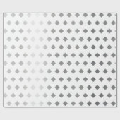 Dekoratives Silbergrau-weißes Diamantmuster Geschenkpapier (Flach)