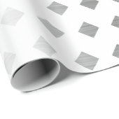 Dekoratives Silbergrau-weißes Diamantmuster Geschenkpapier (Rolleneckpunkt)