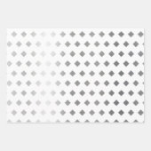 Dekoratives Silbergrau-weißes Diamantmuster Geschenkpapier Set (Vorderseite 2)