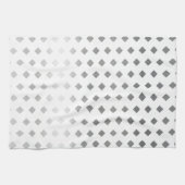 Dekoratives Silbergrau-weißes Diamantmuster Geschirrtuch (Horizontal)