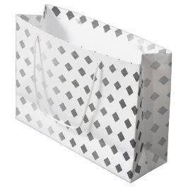 Dekoratives Silbergrau-weißes Diamantmuster Große Geschenktüte