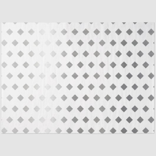 Dekoratives Silbergrau-weißes Diamantmuster Seidenpapier (Vorderseite)