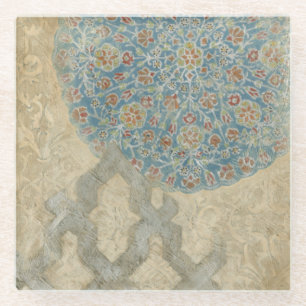 Dekoratives silbernes Tapisserie-Blumengesteck Glasuntersetzer