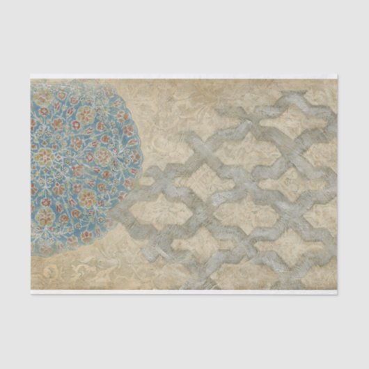 Dekoratives silbernes Tapisserie-Blumengesteck Seidenpapier (Vorderseite)