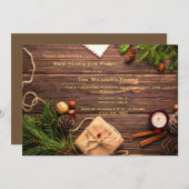 Dekoratives Silvester-Party Einladung (Vorne/Hinten)