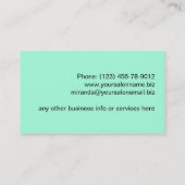 Dekoratives Skript Türkisfarbene Streifen Visitenkarte (Rückseite)