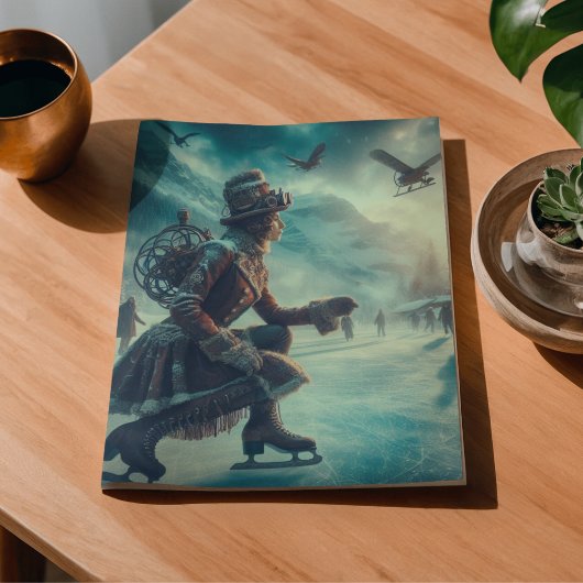 Dekoratives Steampunk-Fantasy-Winter-Botenbild Seidenpapier