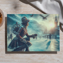 Dekoratives Steampunk-Fantasy-Winter-Botenbild