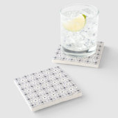 dekoratives Steinuntersetzer mit geometrischem Mus (Seitenansicht)