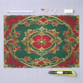 Dekoratives Tissue (Red Green Floral) Seidenpapier (Handwerk)