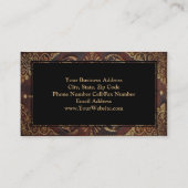 Dekoratives Vintag antikes Ledergoldbuch Visitenkarte (Rückseite)