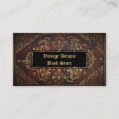 Dekoratives Vintag antikes Ledergoldbuch Visitenkarte (Vorderseite)
