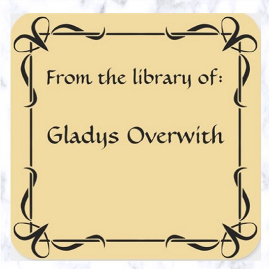 Dekoratives Vintag Bows Buchzeichen Quadratischer Aufkleber