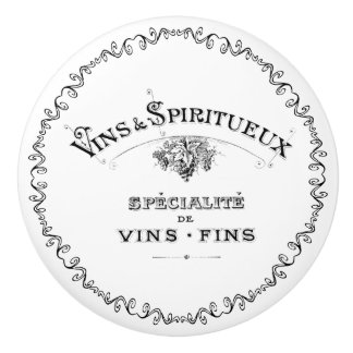 Dekoratives Vintage-Französisches-Wein-und-Spiritu Keramikknauf