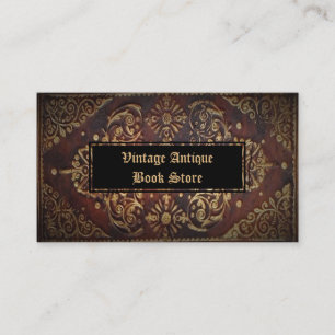 Dekoratives Vintages Antiquitätenbuch Visitenkarte