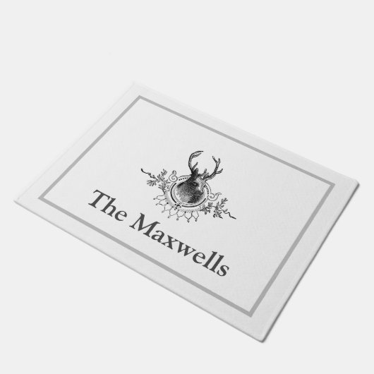 Dekoratives Vintages Hirsch Fußmatte (Schrägansicht)