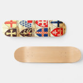 Dekoratives Wappenkunde-Muster Skateboard (Horizontal)