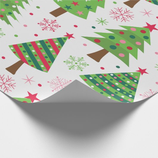 Dekoratives Weihnachtsbaummuster Geschenkpapier (Ecke)