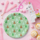 Dekoratives Weihnachtsbaummuster Pappteller (Party)