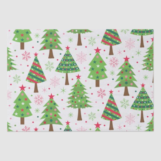 Dekoratives Weihnachtsbaummuster Seidenpapier (Vorderseite)