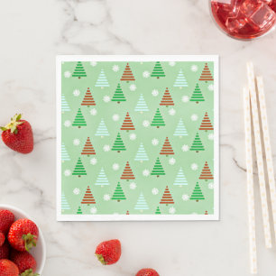 Dekoratives Weihnachtsbaummuster Serviette